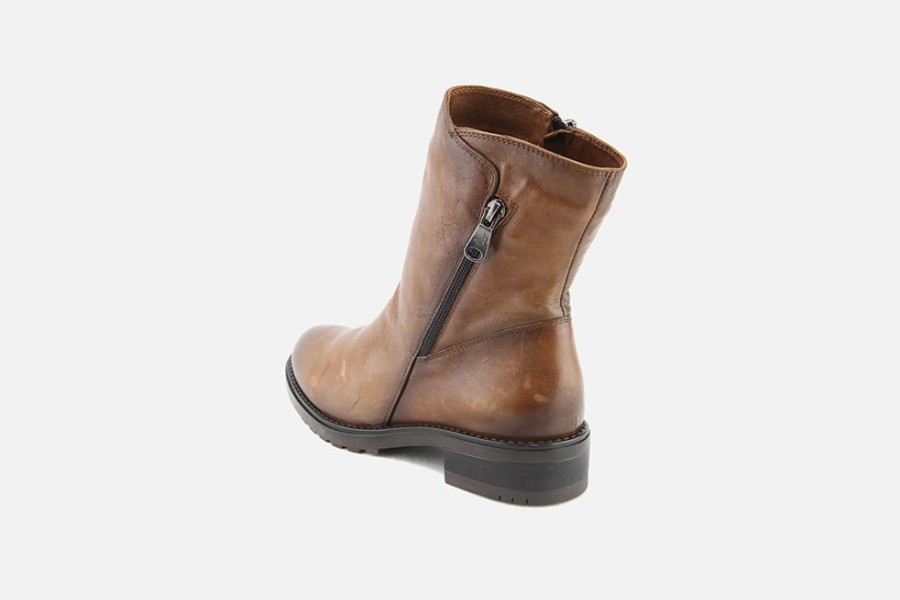 Women Paula Urban | Paula Urban - Maya Mid Brown Ankle Boots On Labotte