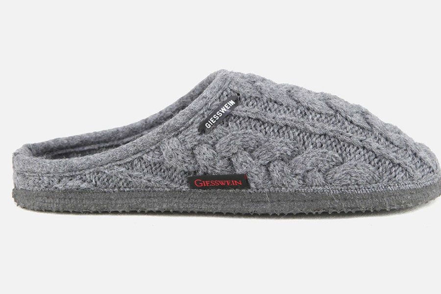 Men Giesswein | Giesswein - Luge Gris Low Slippers On Labotte