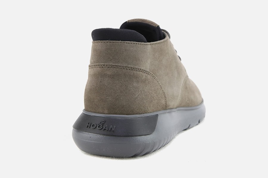 Men Hogan | Hogan - Hogan Interactive3 Mid Taupe Lace-Up Boots On Labotte