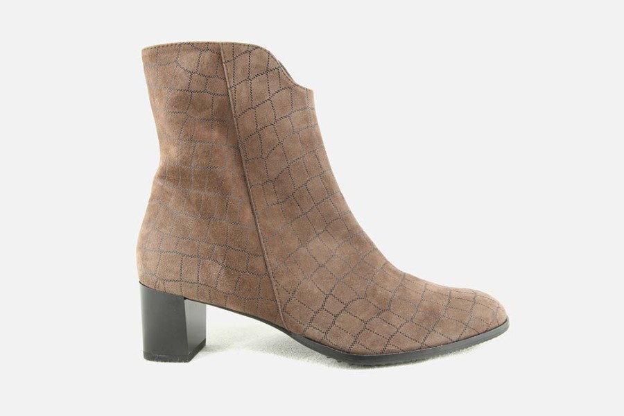 Women Brunate | Brunate - Bellay Tabacco Print Ankle Boots On Labotte