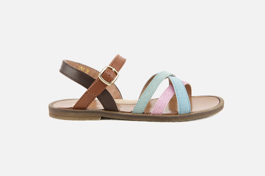 Girls Romagnoli | Romagnoli - Tricia Choco Pastel Sandals On Labotte