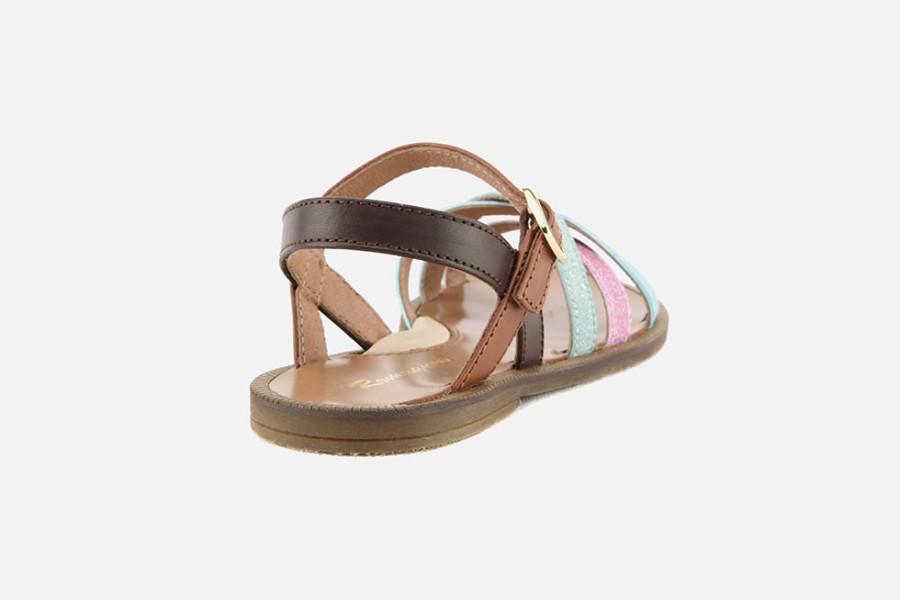 Girls Romagnoli | Romagnoli - Tricia Choco Pastel Sandals On Labotte