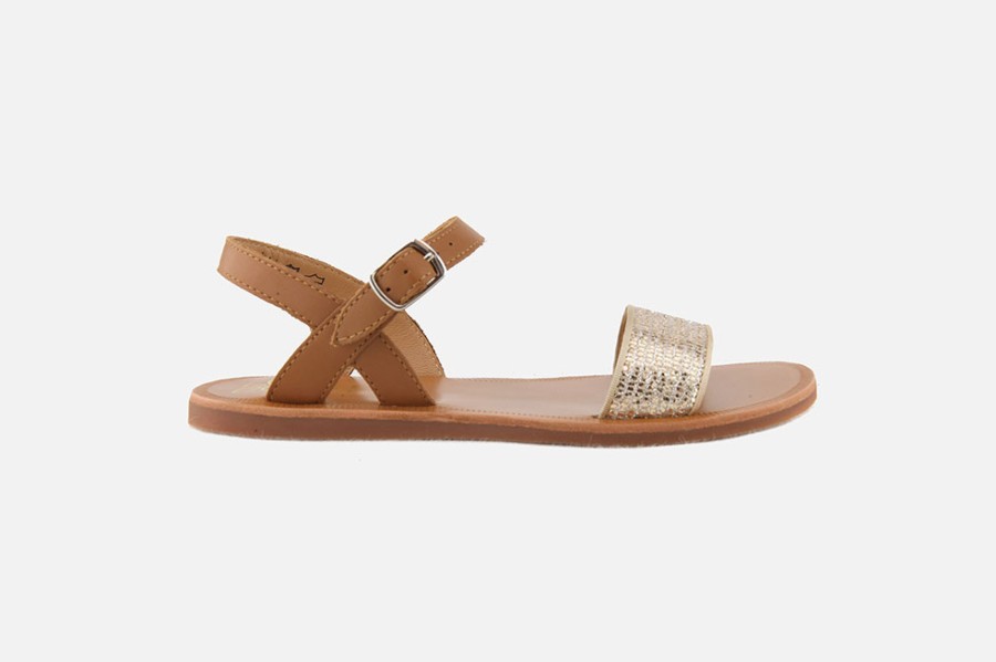 Girls Pom d'Api | Pom D'Api - Plagette Buckle Tao Camel Sandals On Labotte