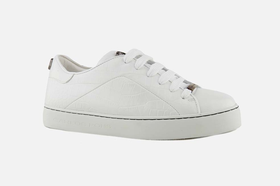 Women Carlos Pons Brand | Carlos Pons Brand - Carlajad White Print Sneakers On Labotte