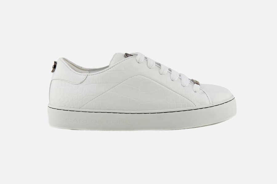 Women Carlos Pons Brand | Carlos Pons Brand - Carlajad White Print Sneakers On Labotte