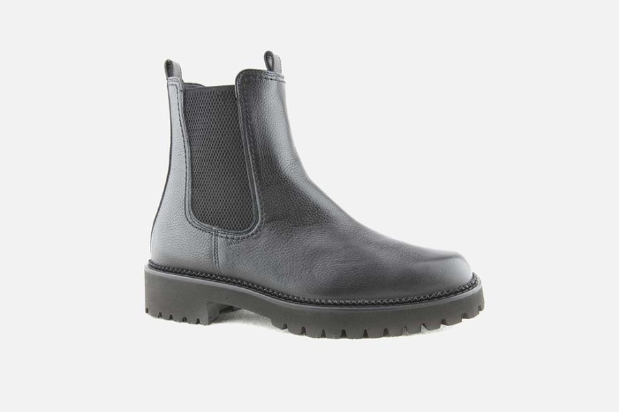 Women Paul Green | Paul Green - Pericles Grain Noir Ankle Boots On Labotte