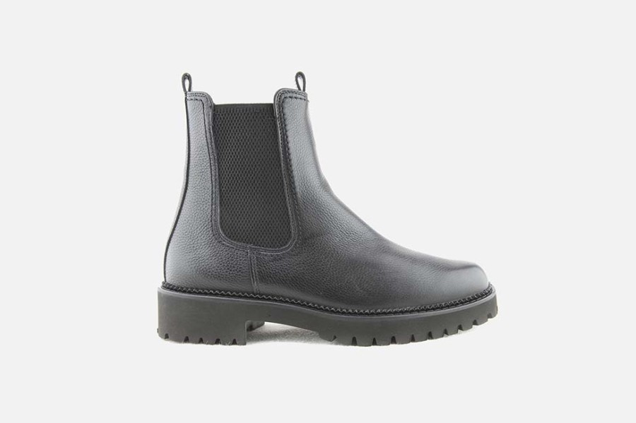 Women Paul Green | Paul Green - Pericles Grain Noir Ankle Boots On Labotte