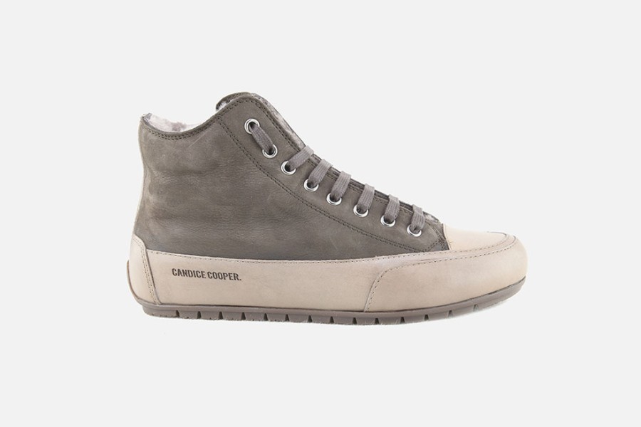 Women Candice Cooper | Candice Cooper - Plus Fur Taupe Brown Lace-Up Boots On Labotte