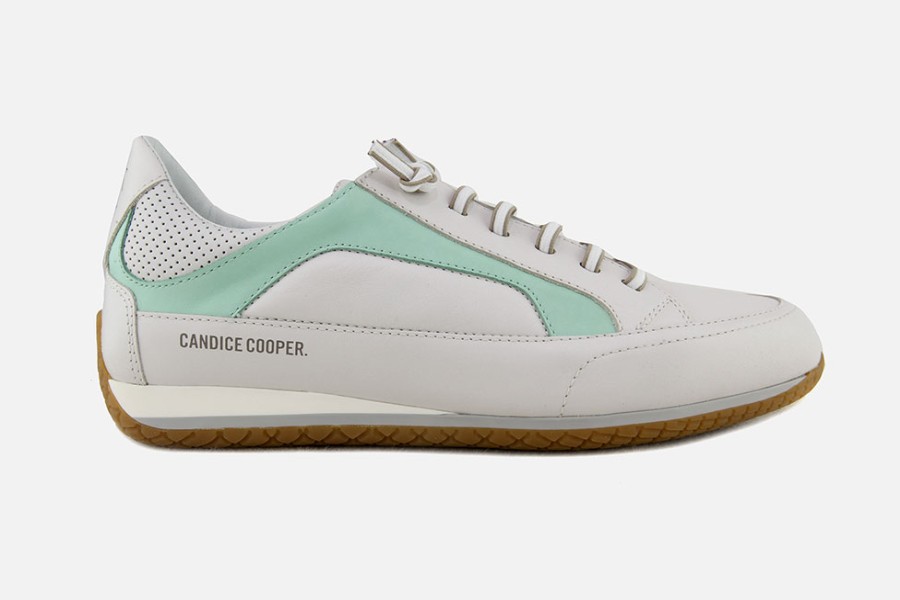 Women Candice Cooper | Candice Cooper - Runlo Flash White Mint Sneakers On Labotte