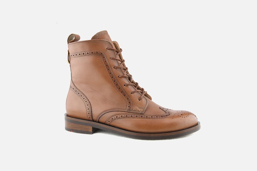 Women LLOYD | Lloyd - Garner Cognac Lace-Up Boots On Labotte