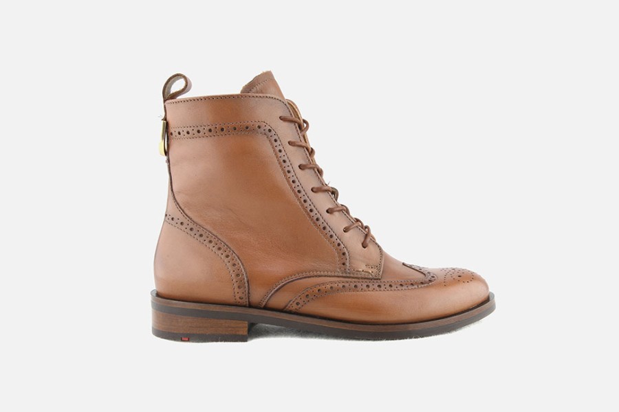 Women LLOYD | Lloyd - Garner Cognac Lace-Up Boots On Labotte