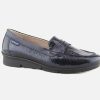 Women Mephisto | Mephisto - Diva Vernis Bleu Loafers On Labotte