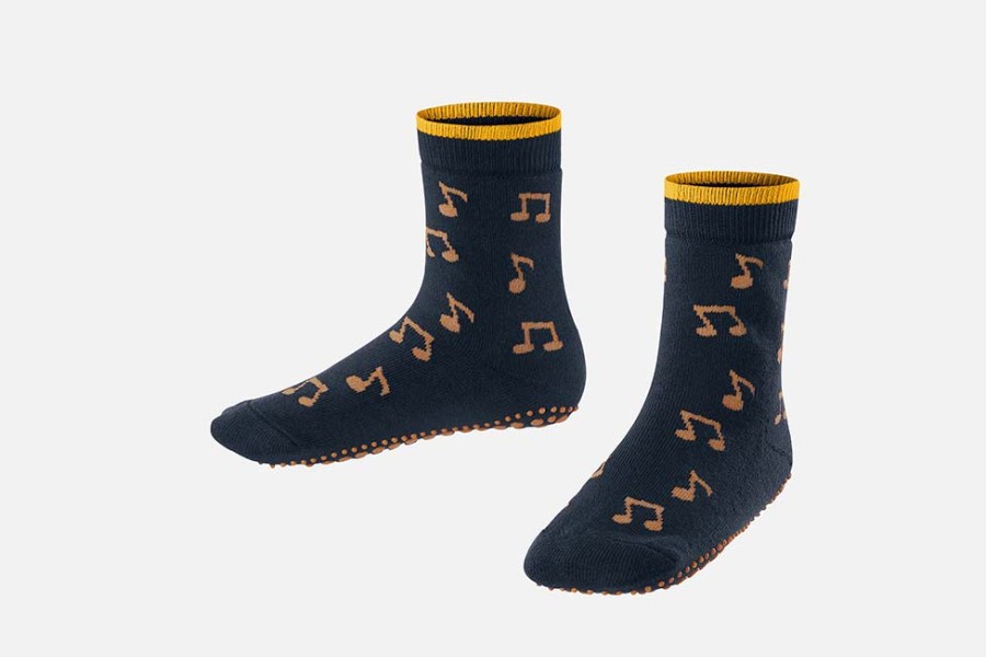 Girls Falke | Falke - Dancing Notes Bleu Slippers-Socks On Labotte