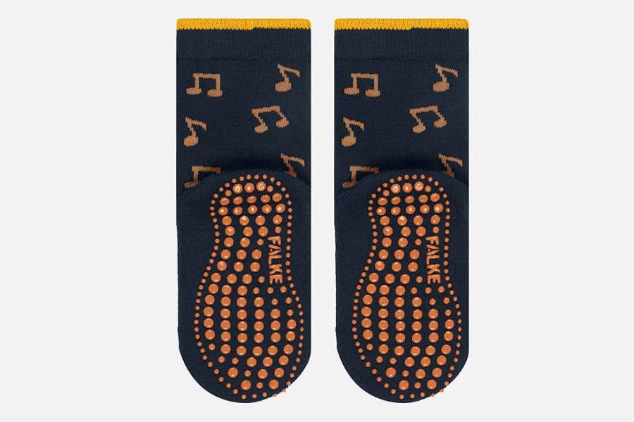 Girls Falke | Falke - Dancing Notes Bleu Slippers-Socks On Labotte
