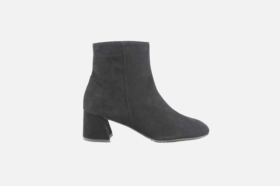 Women Brunate | Brunate - Bruges Daim Noir Ankle Boots On Labotte