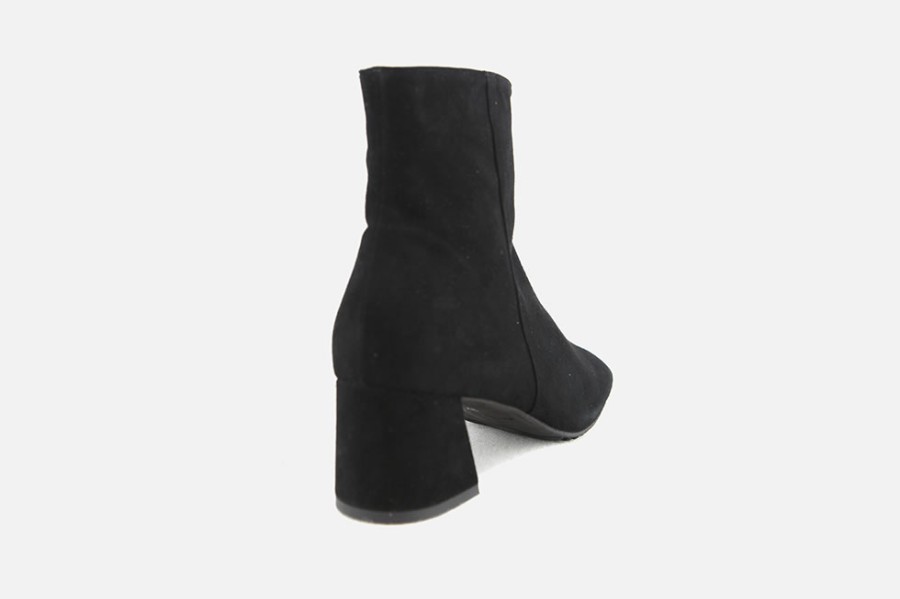 Women Brunate | Brunate - Bruges Daim Noir Ankle Boots On Labotte