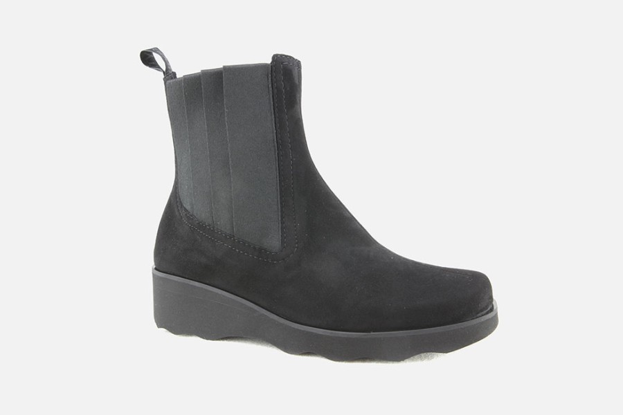 Women Thierry Rabotin | Thierry Rabotin - Tourbillon Daim Noir Ankle Boots On Labotte
