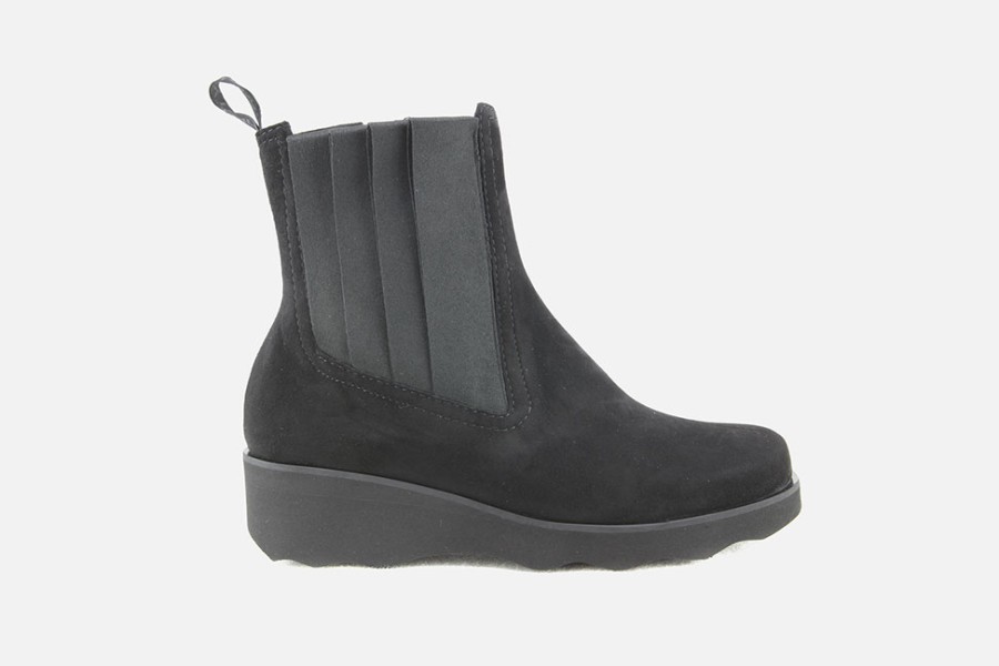 Women Thierry Rabotin | Thierry Rabotin - Tourbillon Daim Noir Ankle Boots On Labotte