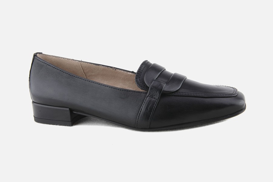 Women Paul Green | Paul Green - Partita Lisse Noir Loafers On Labotte