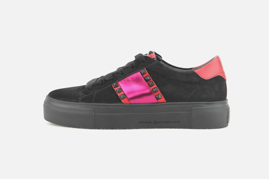 Women Kennel & Schmenger | Kennel & Schmenger - Sedona Black Pink Red Sneakers On Labotte