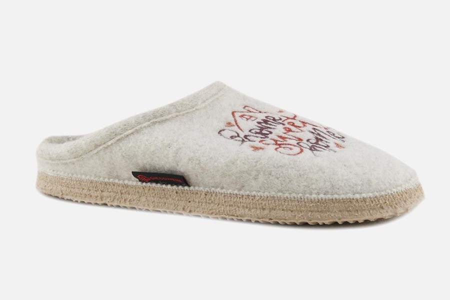Women Giesswein | Giesswein - Home Sweet Home Ecru Low Slippers On Labotte