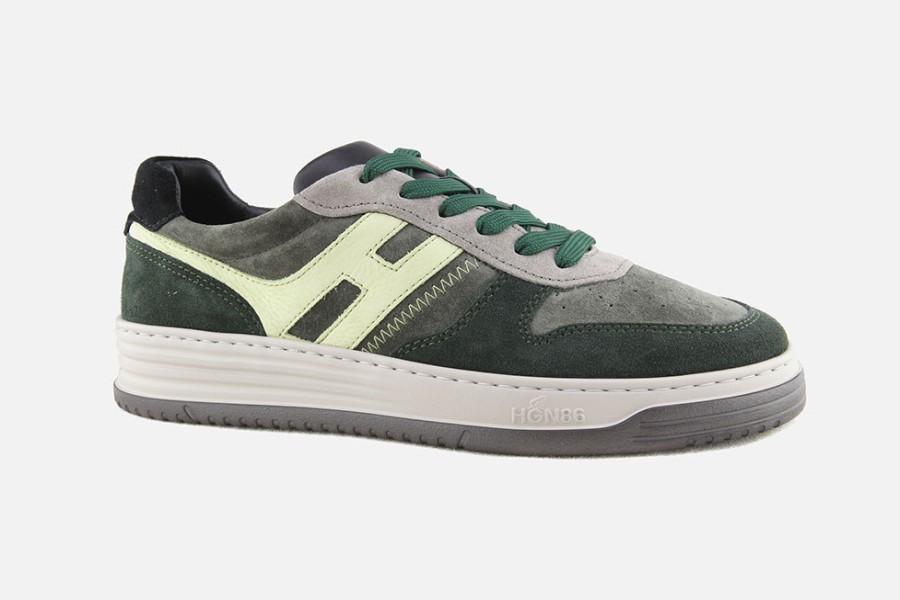 Men Hogan | Hogan - Hogan H630 Green Kaki Sneakers On Labotte