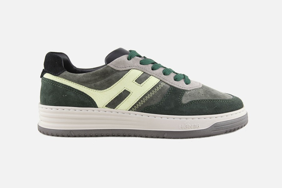 Men Hogan | Hogan - Hogan H630 Green Kaki Sneakers On Labotte