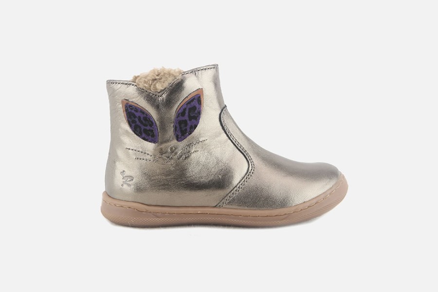 Girls Romagnoli | Romagnoli - Arabella Metallic Ankle Boots On Labotte