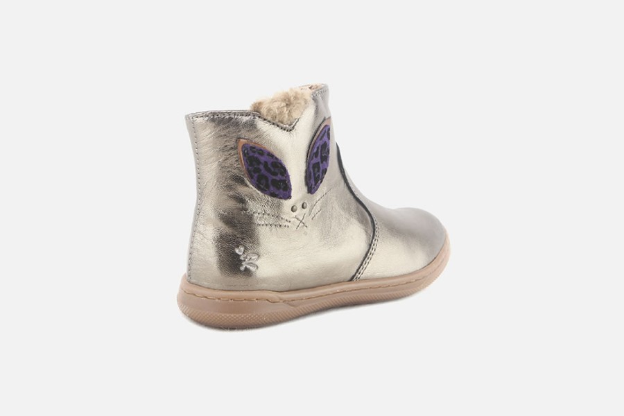 Girls Romagnoli | Romagnoli - Arabella Metallic Ankle Boots On Labotte
