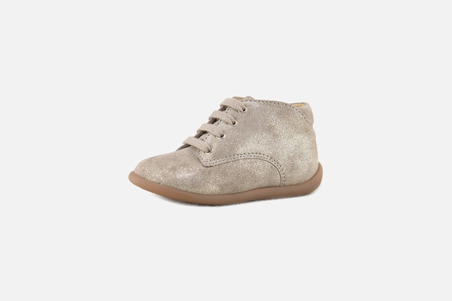 Girls Pom d'Api | Pom D'Api - Stand Up Jazz Beige Lace-Up Boots On Labotte