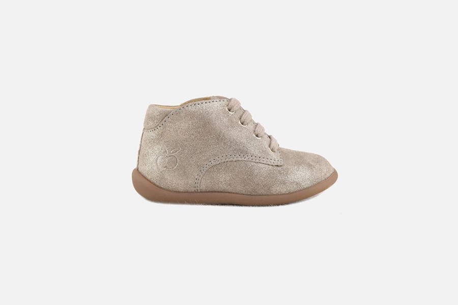 Girls Pom d'Api | Pom D'Api - Stand Up Jazz Beige Lace-Up Boots On Labotte