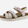Women Mephisto | Mephisto - Thina Mobils Blanc Et Or Sandals On Labotte