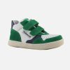 Boys Falcotto | Falcotto - Charlie Vert Blanc Bleu Velcro Shoes On Labotte