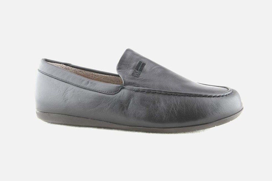 Men Nordikas | Nordikas - Quiz Lisse Noir Low Slippers On Labotte