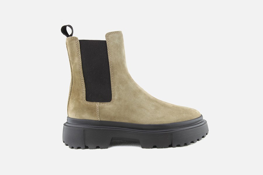 Women Hogan | Hogan - Hogan Chelsea Boot H619 Dune Ankle Boots On Labotte