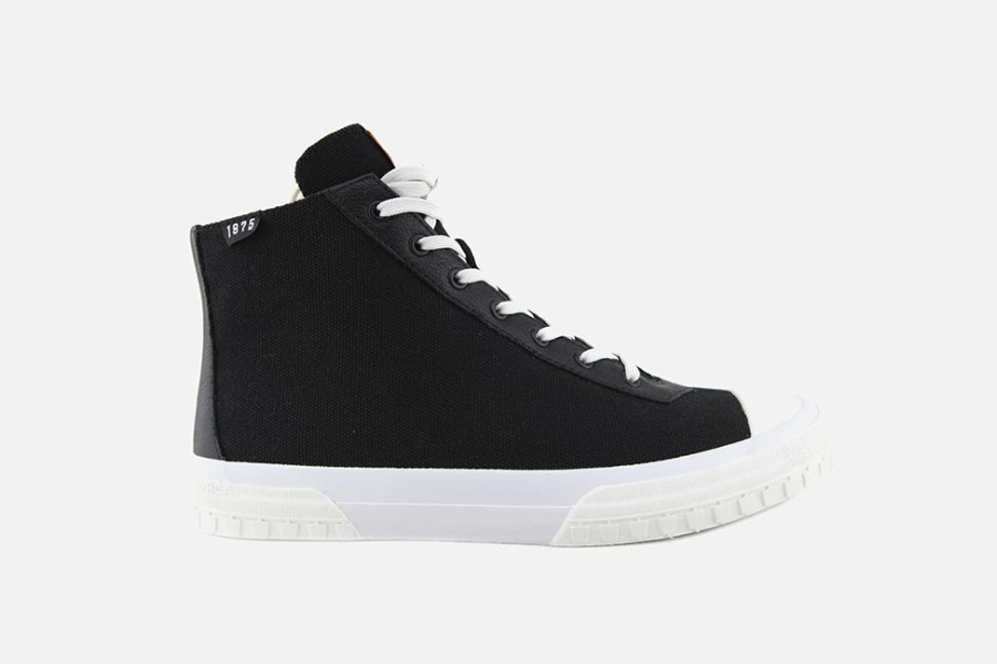 Men Camper | Camper - Camaleon Chukka Black White Lace-Up Boots On Labotte