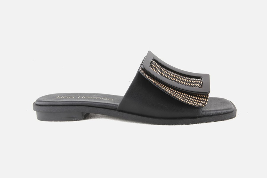 Women Noa Harmon | Noa Harmon - Noamelle Noir Sandals On Labotte