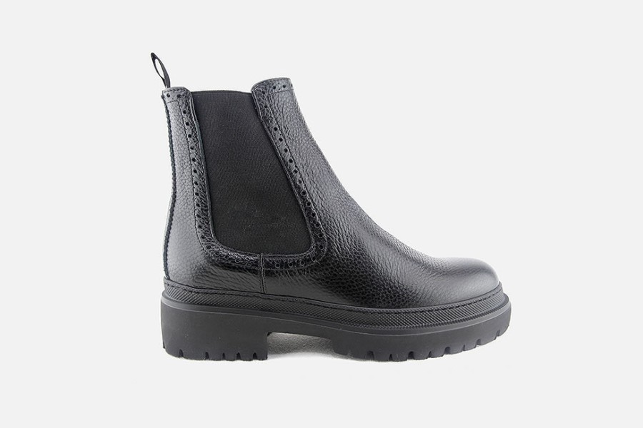 Women MYM | Mym - Izy Black Grain Ankle Boots On Labotte