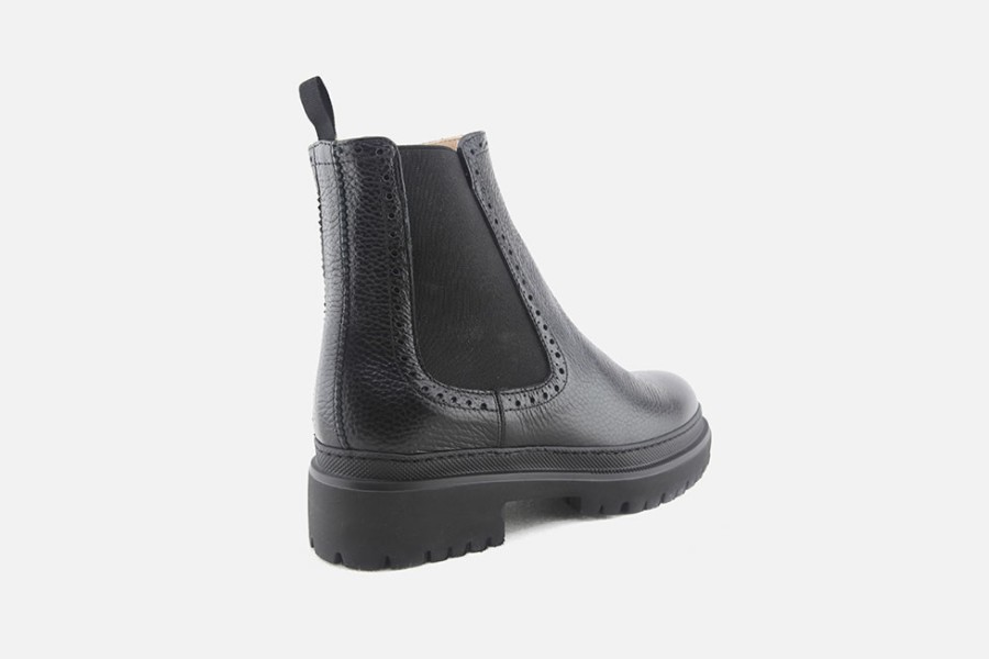 Women MYM | Mym - Izy Black Grain Ankle Boots On Labotte