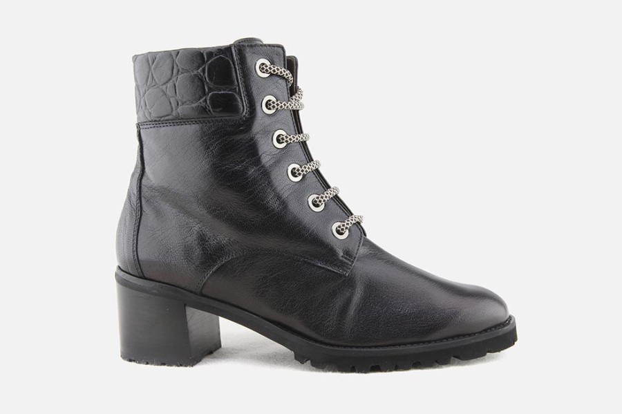 Women Brunate | Brunate - Bellayta Noir Lace-Up Boots On Labotte