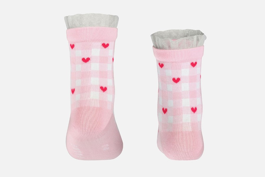 Girls Falke | Falke - Vichy Check Rose Socks On Labotte