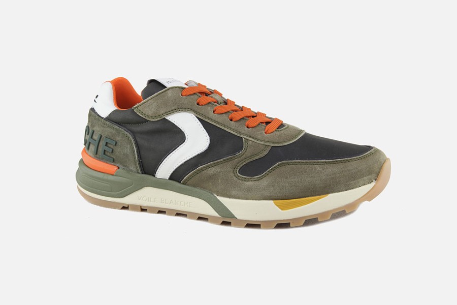 Men Voile Blanche | Voile Blanche - Boost Army Green Black Wax Sneakers On Labotte