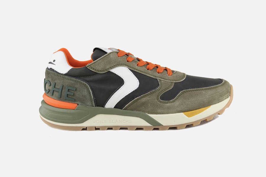 Men Voile Blanche | Voile Blanche - Boost Army Green Black Wax Sneakers On Labotte