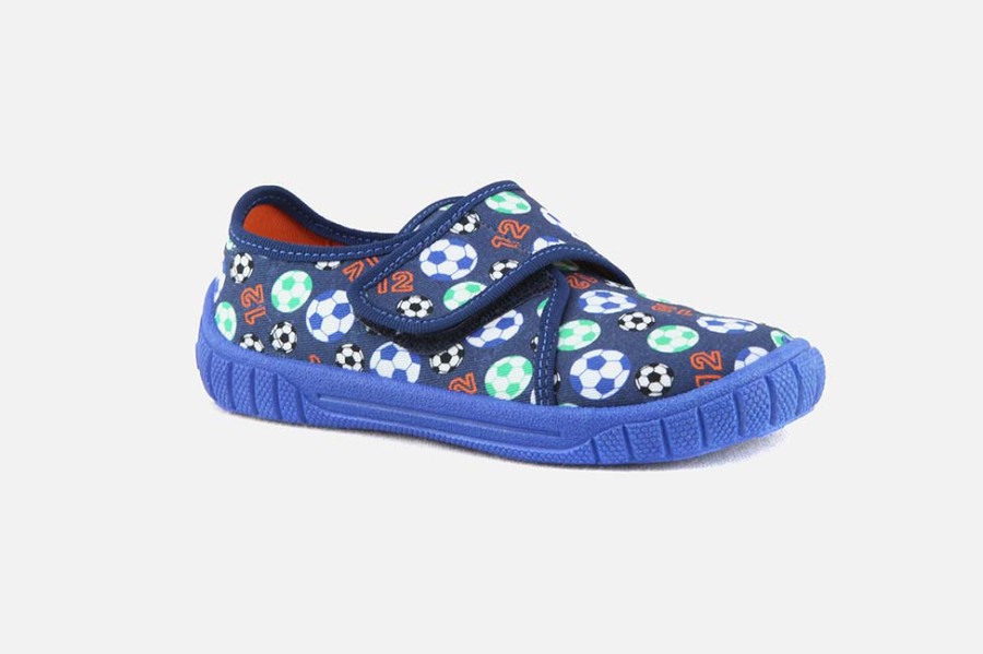Boys Superfit | Superfit - Mondial Bleu Low Slippers On Labotte