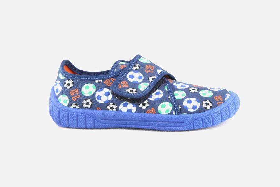 Boys Superfit | Superfit - Mondial Bleu Low Slippers On Labotte