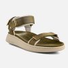 Women Woden | Woden - Line Green Leaf Sandals On Labotte