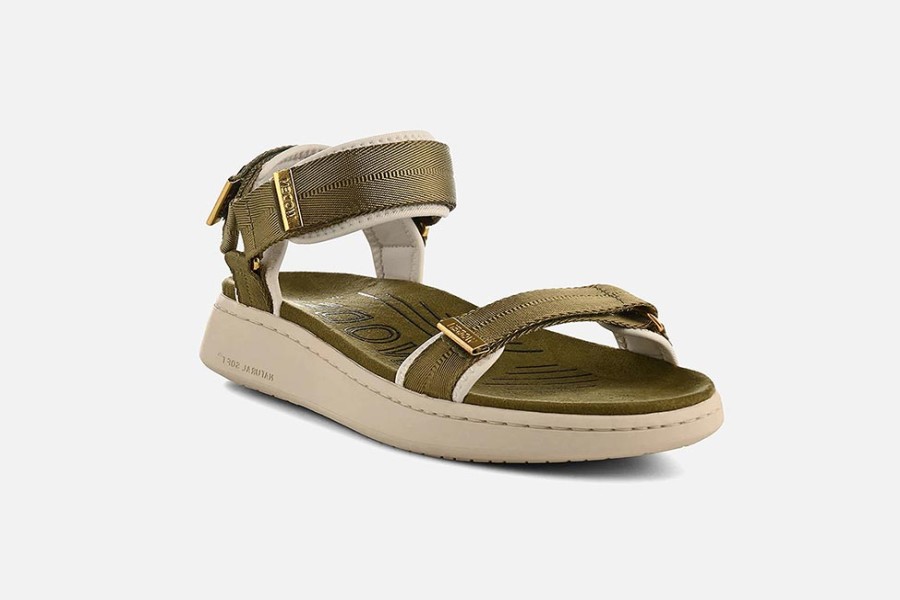 Women Woden | Woden - Line Green Leaf Sandals On Labotte