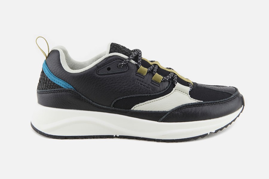 Women Woden | Woden - Malou Leather Black Sneakers On Labotte