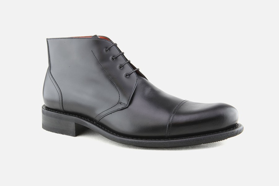 Men Paraboot | Paraboot - Lorsen Lisse Noir Lace-Up Boots On Labotte