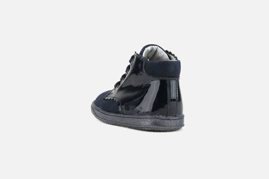 Girls Little Mary | Little Mary - Clarisse Navy Lace-Up Boots On Labotte
